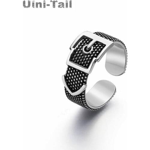 Uini-Tail hot new 925 sterling silver simple creative retro belt ring fashion dynamic old personality high quality hand jewelry