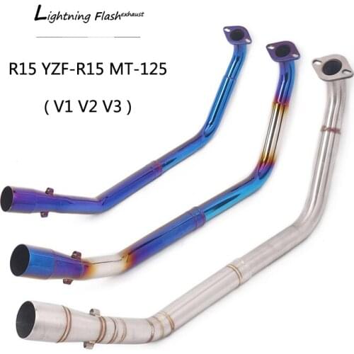 For Yamaha R15 YZF-R15 MT-125 Exhaust Pipe Motorcycle Header Link Pipe Slip On 51mm Rear Escape Stainless Steel Pipe V1 V2 V3