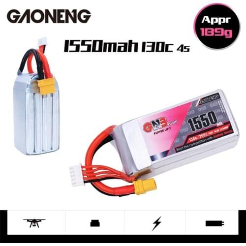 1/2/3 Pcs Gaoneng GNB 1550MAH 14.8V 130C/260C 4S Lipo Battery With XT60 Plug For RC Helicopter Quadcopter FPV Racing Drone Parts