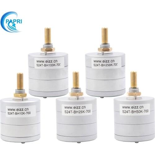 1PCS EIZZ 2*10K 2*25K 2*50K 2*100K 2*250K Premium 24-Step Stereo Attenuator Volume Potentiometer Audio HIFI DIY Tube Amplifier