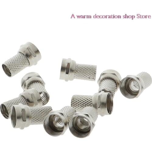 10 Pcs 75-5 F Connector Screw On Type For RG6 Satellite TV Antenna Coax Cable Twist-on