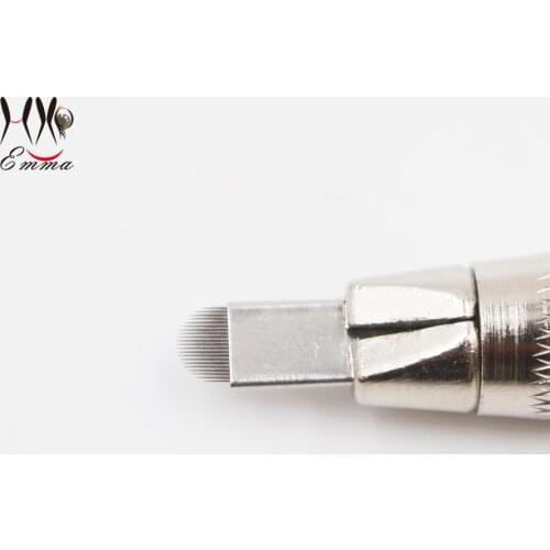 100 pc 21pin PCD U shaped permanent makeup manual eyebrow embroidery tattoo needle blade embroidery microblading tatto pen tool