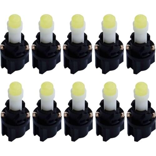10X T5 W1.2W W2X2.6d With 11mm Max Diameter V-2 Holder Socket COB LED Car Interior Dashboard Light Auto Instrument Cluster Lamp