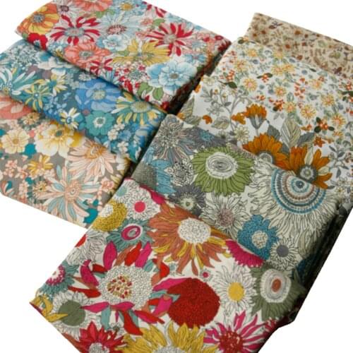 145x50cm Sunflower Poplin Cotton Fabric making Childrens Summer Clothing Dress Clothing Fabric