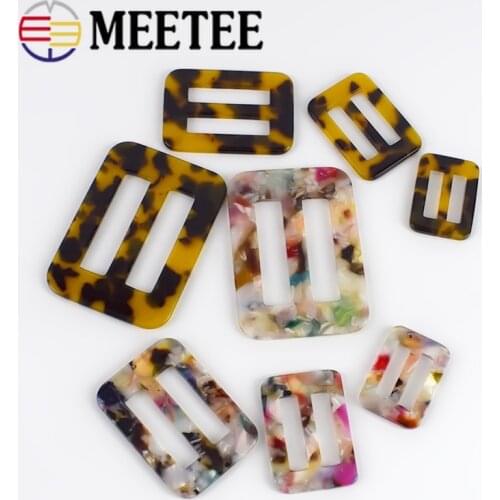 5pcs 17/21/25/35mm Resin Tri-Glide Buckle Fashion Leopard Belt Buckles for Coat Scarf Decor Buttons DIY Garment Accessories