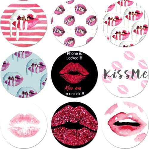 58mm Kiss me Lips Lipstick Rouge Badge Brooch Pin Accessories For Clothes Backpack Decoration gift