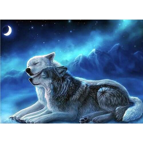 5D Diamond Painting Animal Wolf Diamond Embroidery For Children Hobby And Handicraft Full Display Rhinestones of Pictures FG1735