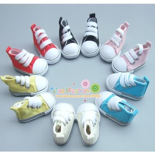 Free Shipping One pair 5 cm Canvas Shoes For BJD Doll Fashion Mini Toy Shoes Bjd Doll Shoes for Russian Doll Accessories