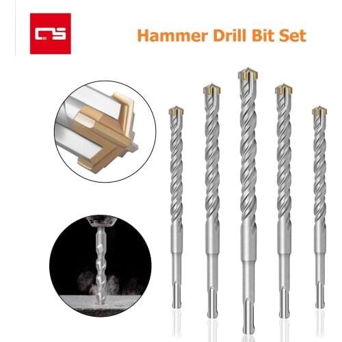 Electric Hammer Drill Bit SDS Plus 8/10/12/14/16mm Cross Type Carbide Tipped Bit for Masonry Concrete Rock Stone Making Hole