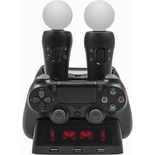 For PS4 PS MOVE VR Controller Charger Dock Station HBP 118 Gamepad Controller Charging Handle Base Stand Accessories