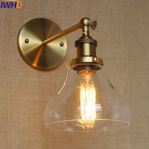 IWHD Glass Loft Industrial Wall Lamp Vintage LED Stair Light Wandlamp Lighting Edison Retro Wall Lights Appliques Murale