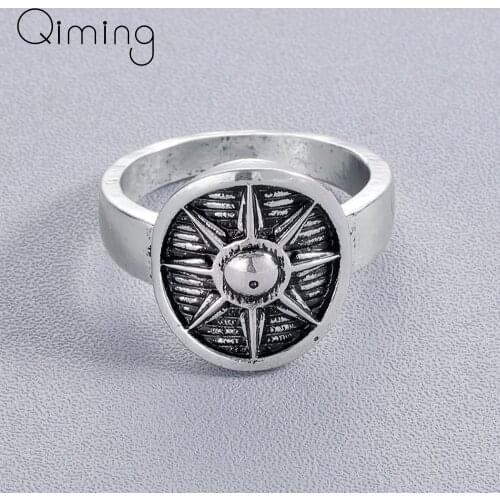 Handmade Viking Slavic Sun Wheel Punk Rings Russian Norse Jewelry Womens Rings For Men Gift Bague Anel