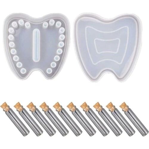 Handmade Baby Tooth Box Resin Mold Kids Memory Keepsake Organizer Tooth Fairy Holder Container Resin Casting Mold Tools