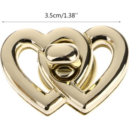 Beautiful Unique Design Metal Heart Clasp Buckles Turn Lock Twist Locks For Handbag Bag Purse Craft DIY