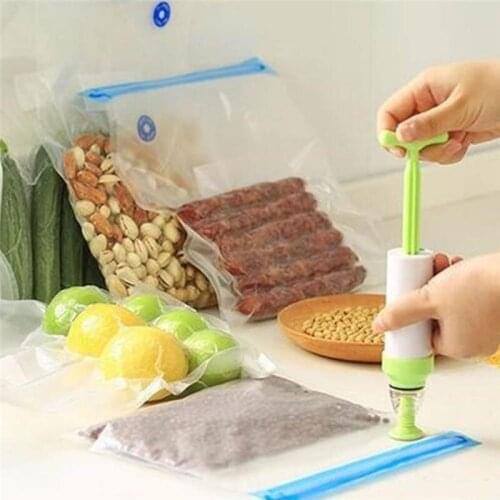 Manual Vacuum Sealer Set Vacuum Bag Hand Pump Handheld Food Vacuum Sealer Vacuum Ziplock Bags Kitchen Food Storage Bag