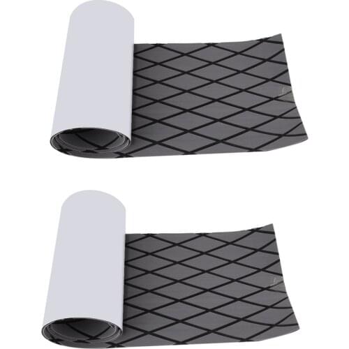 2Pcs Boat Flooring Sheet EVA Teak Sheet Yacht Synthetic Boat Marine Teak Decking Floor Mat Strong Toughness - Grey