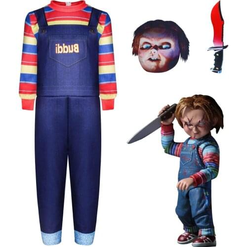 New children ghost baby back to the soul doll cosplay tights Chucky costume mask Halloween costume set childrens birthday gift