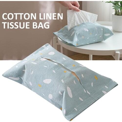 New Arrival Cotton Linen Tissue Box Bag Napkin Paper Holder Cover Organizer Table Decoration Napkin Storage Boxes