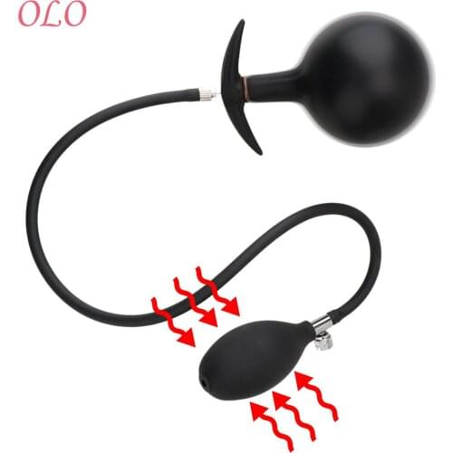 OLO Butt Dilator With Metal Ball Prostate Massager Sex Toys for Women Adult Products Dildo Pump Inflatable Anal Plug