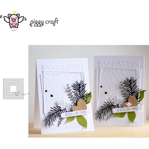 Piggy Craft metal cutting dies cut die mold 5Pcs Square frame Scrapbook paper craft knife mould blade punch stencils dies