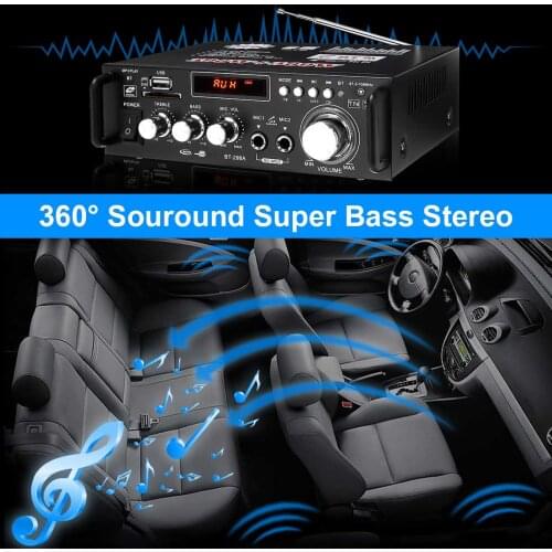 600w Home Car Amplifier HIFI USB FM Radio Audio Bluetooth Amplifiers Player Subwoofer Theater Sound System With Remote Control
