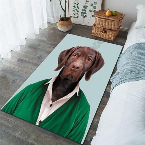Funny Mr.Labrador Area Rug 3D All Over Printed Non-slip Mat Dining Room Living Room Soft Bedroom Carpet