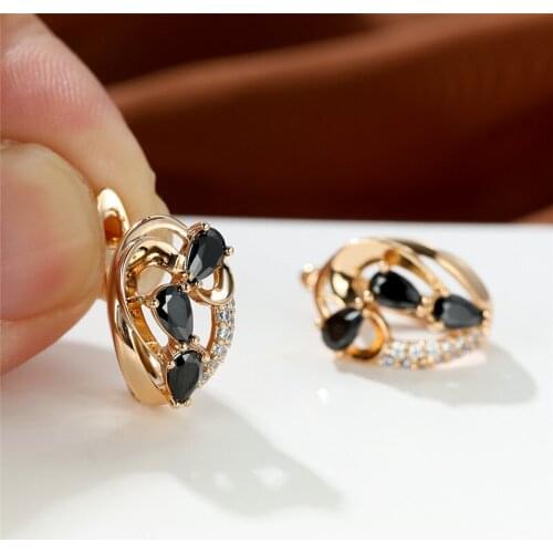 Charm Rose Gold Color Wedding Earrings Multicolor Crystal Small Hoop Earrings Rainbow Zircon Water Drop Stone Earrings For Women