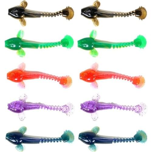 10pcs/Lot Soft Lures Silicone Bait 6.5cm 2g Worm For Sea Fishing Pvc Swimbait Wobblers Artificial Tackle Fishing Accessories