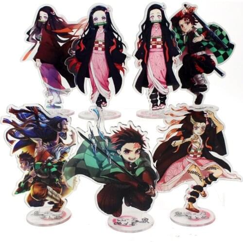 12-15CM Demon Slayer Kimetsu no Yaiba Kamado Tanjirou Nezuko Zenitsu Inosuke Acrylic Stand Figure Model Desk Decor Toys Gift