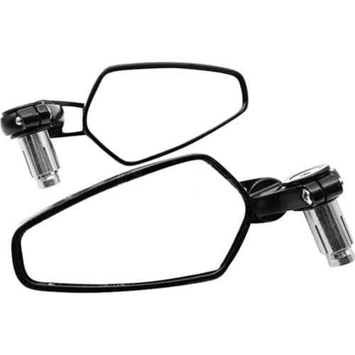 2PCS 7/8" 22mm Universal Aluminum Motorcycle Scooter Mirrors Rear View Mirror Black Handle Bar End Side Rearview Mirrors