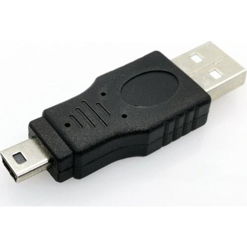 2pcs Black USB 2.0 A male To Mini USB B 5 Pin Male Plug Cable adapter Connector