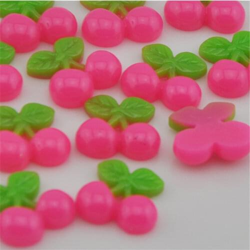20pcs Fushia Cherry Resin Flatback Buttons Craft DIY Scrapbooking Appliques