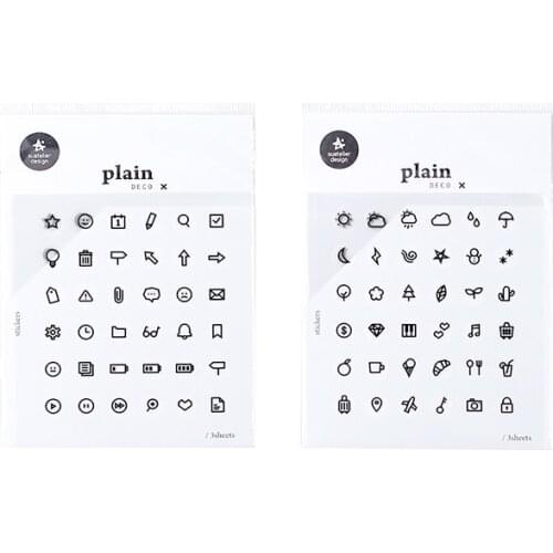 3sheets Korea Suatelier Scrapbooking Book Label Sticker Mini Patterns Stationery DIY Craft PVC Decoration Home Supplies