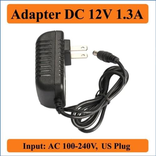 12V 1.3A US Plug AC DC Adapter Switching Power Supply AC 100V-240V 50/60hz inputs charger to 5.5mm x 2.1-2.5mm DC 12V Output