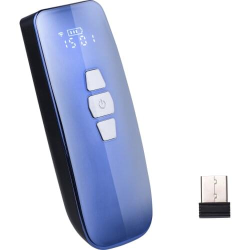 Aibecy Mini 1D Barcode Scanner 3-in-1 BT/2.4G Wireless/USB Wired Bar Code Reader with Screen Compatible Windows Mac Android iOS