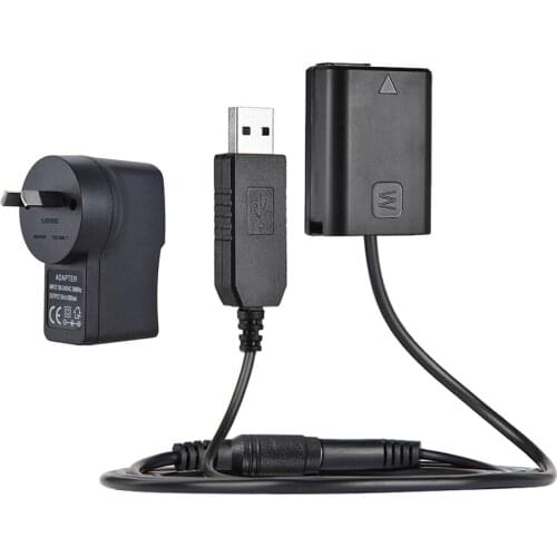 Andoer NP-FW50 Dummy Battery + 5V 3A USB Power Adapter Cable for AC-PW20 for Sony NEX-3/5/6/7 Series A33 A37 A35 A55 a7 a7R etc