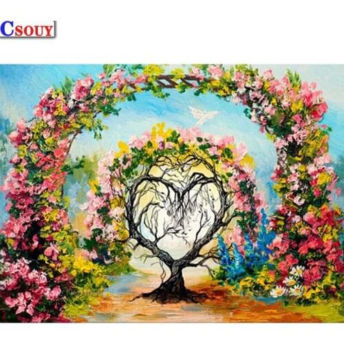 Diy Diamond Embroidery Love Tree Flowers Diamond Mosaic Drawing Full Square Round Drill Diamond Painting Cross Stitch Home Decor