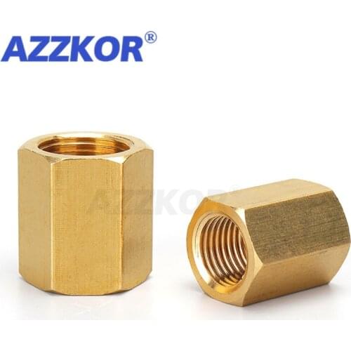 BSP Copper Hose Hex Coupling Coupler Fast Connetor Female Thread 1/8" 1/4" 3/8" 1/2" 3/4"1inch For Water Fuel Gas Pneumatic Part