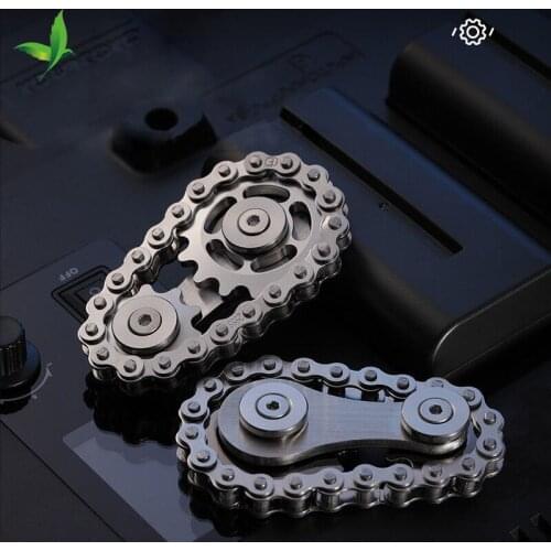 Stainless Steel Gear Chain Gyro Sprockets Flywheel Fingertip Gyro Sprockets Chains Metal Toys Drop Ship Sproket Motor Spinner