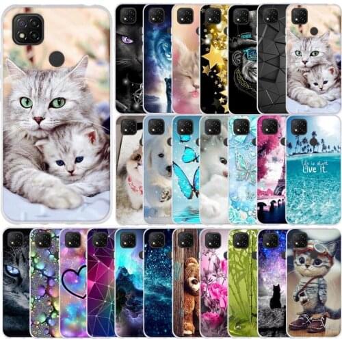 For xiaomi redmi 9C / redmi 9C NFC Case Soft TPU silicon Cat Pattern Phone Back Cover redmi 9C Case 6.53 inch bumper funda