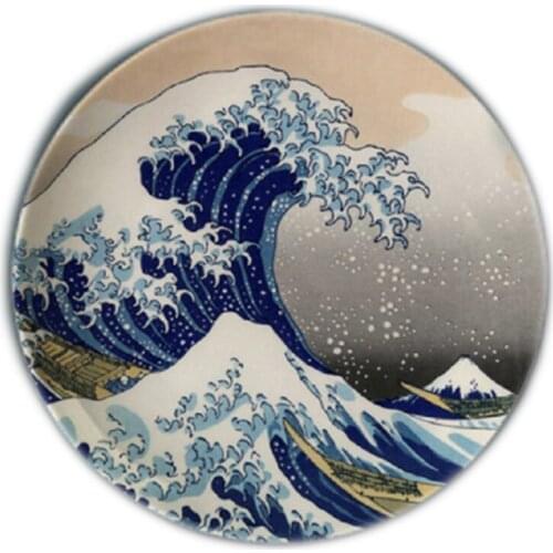 Thirty-six King Decorative Plate Hanging Plate Hokusai Japanese Ceramic Disc Floating World Painting Wall Adornment