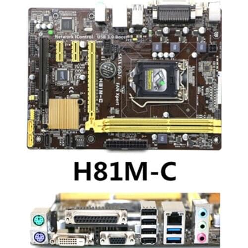 For Asus H81M-C M-ATX Motherboard DDR3 LGA1150 VGA PCI DVI USB3.0