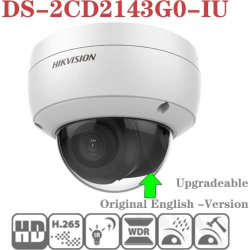 Hikvision English Version DS-2CD2143G0-IU 4Mp POE IR Dome WDR Fixed Dome Network Camera With Build-in Mic