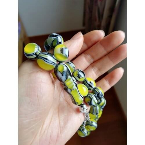 Imitation amber color resin material muslim tasbih arabic islamic rosary prayer beads tesbih masbaha misbaha tespeeh Ramadan