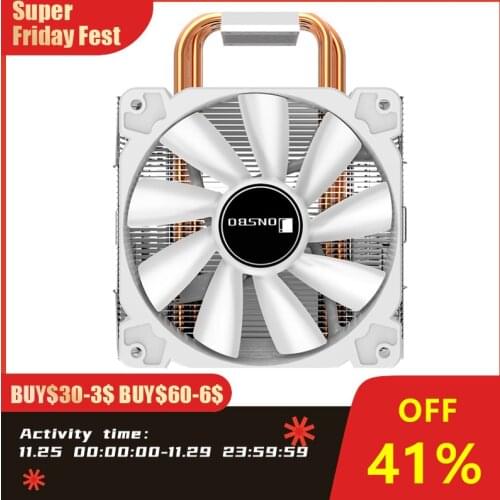 JOSONBO 120mm PWM 12V Silent 4Pin Desktop PC LED Fan Computer Air Cooling 4 Heat-pipes CPU Cooler Radiator for LGA/1151/1155/AM3