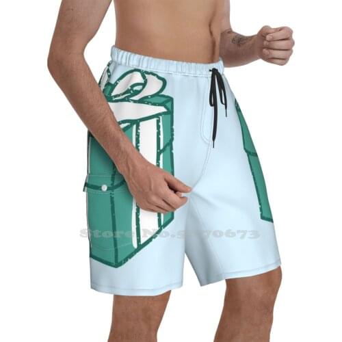 Box And Key Loose Thin Beach Sports Shorts Box Blue Box Co Key Breakfast At S Ring Coffee Latte Ribbon Ribbons Beautiful