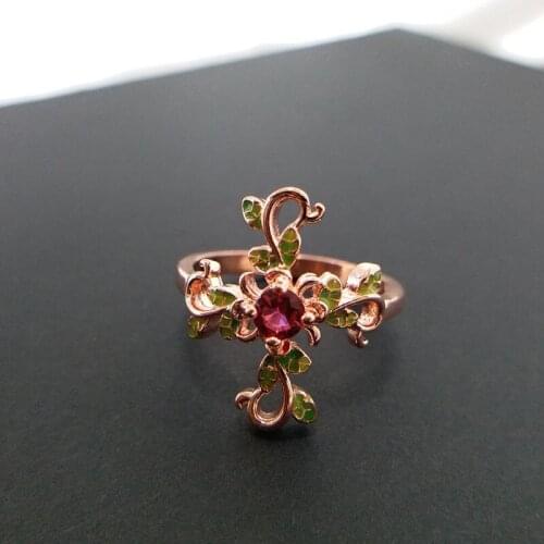 Fashion vintage rose flower Rings for women New trendy retro cubic Zirconia Ring classic copper Rings male female engagment gift