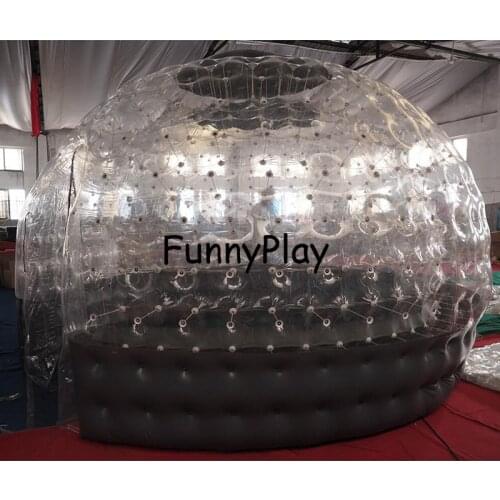 Inflatable Sauna bubble tent half clear half black bubble house for hotel rental,Family Camping Backyard Advertising