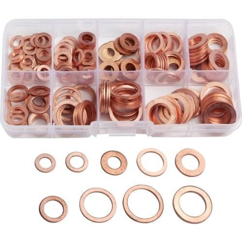 New Copper Washer Gasket Ring Sealing Solid Gasket Washer Sump Plug Oil For Boat Crush Flat Seal Ring Tool Hardware Accessories