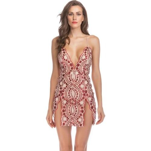 Summer New Nightclub Sequin Mini Dress Elegant Ladies Off Shoulder Backless V-neck Skinny Short Dress Party Night Sexy Dresses